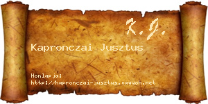 Kapronczai Jusztus névjegykártya